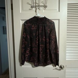Womens Sheer Philosophy Floral Blouse Size Medium